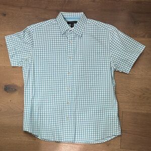 Banana Republic Aqua and White Plaid Shirt